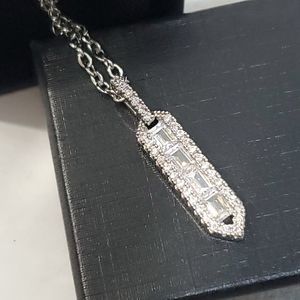 NEW  zirconia  silver plated fashion pendant and 18" chain